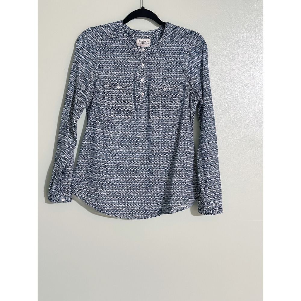 Holding Horses Anthropologie Tulip Tulipane Flower Print Popover Shirt Size 8